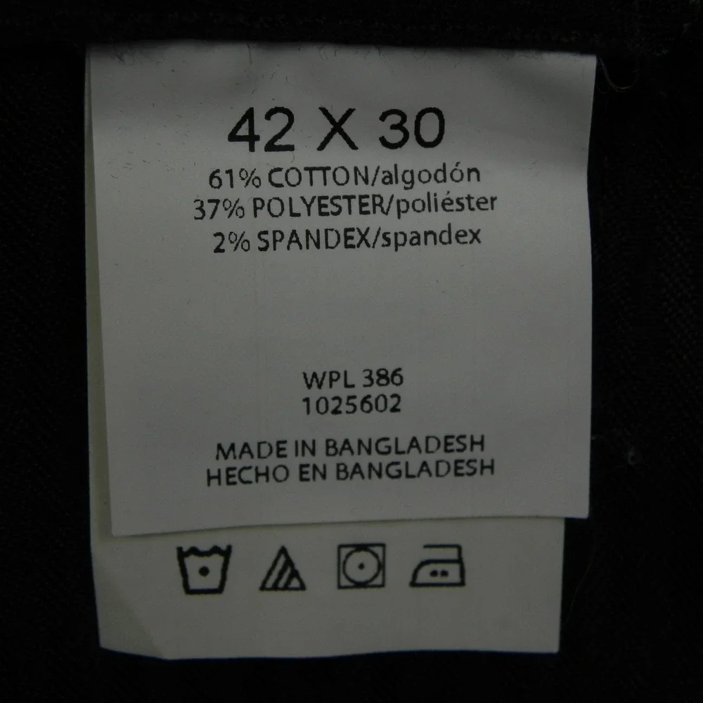Haggar Khaki Pants Mens 42x30 Classic Fit Premium No Iron Navy Blue Stretch Flex